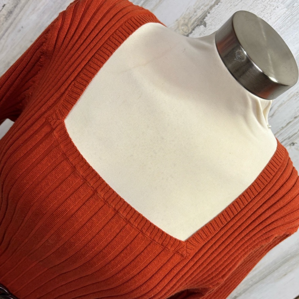 RQT‎ Rust Orange Ribbed Sweater - Picture 2 of 8